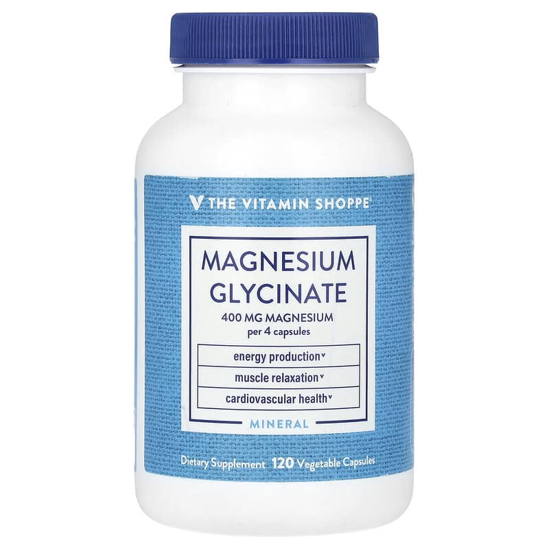 Magnesium Glycinate 400 mg viên chay 120 viên của The Vitamin Shoppe 10 the vitamin shoppe magnesium glycinate 400 mg 120 vegetable capsules 100 mg per capsule 139836 766536030262