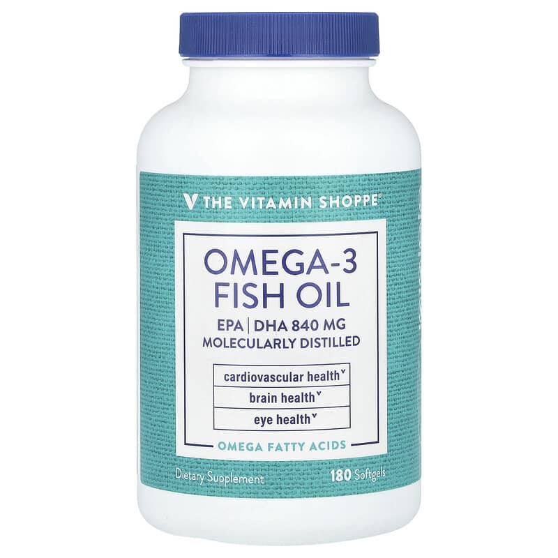 Viên uống dầu cá Omega-3 EPA DHA 840 mg 180 viên The Vitamin Shoppe 10 the vitamin shoppe omega 3 fish oil epa dha 840 mg 180 softgels 144051 766536026432