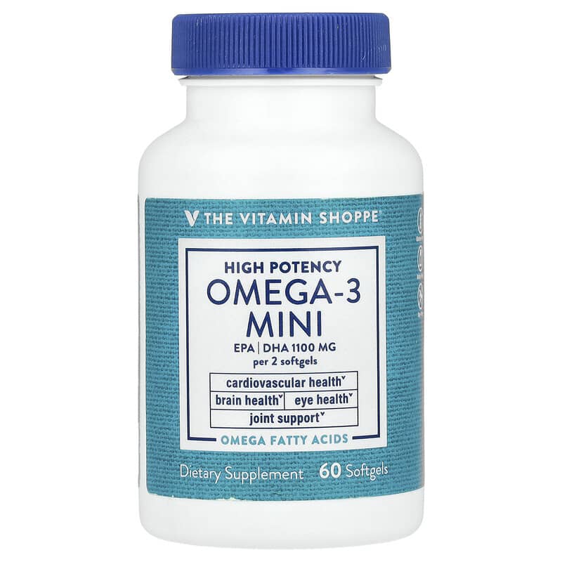 The Vitamin Shoppe, Omega-3 Mini, High Potency, 60 viên 766536036646
