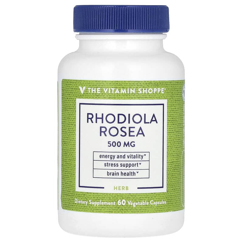 Viên uống Rhodiola Rosea 500mg 60 viên chay The Vitamin Shoppe 10 the vitamin shoppe rhodiola rosea 500 mg 60 vegetable capsules 139966 766536030156