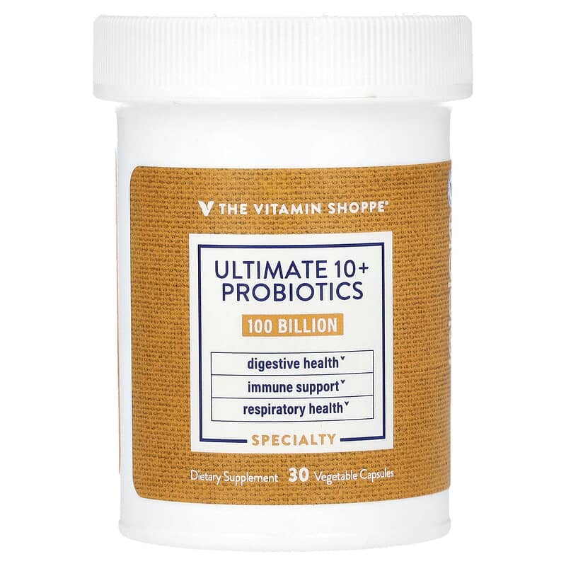 The Vitamin Shoppe, Ultimate 10+ Probiotics, 100 tỷ CFU, 30 viên chay 766536043033