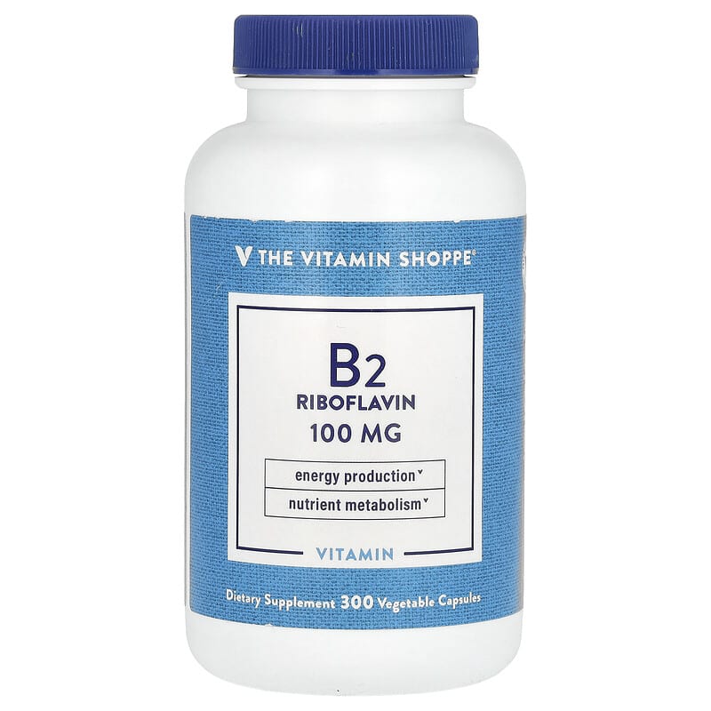 Vitamin B2 Riboflavin 100 mg 300 viên chay The Vitamin Shoppe 10 the vitamin shoppe vitamin b2 riboflavin 100 mg 300 vegetable capsules 140960 766536011476