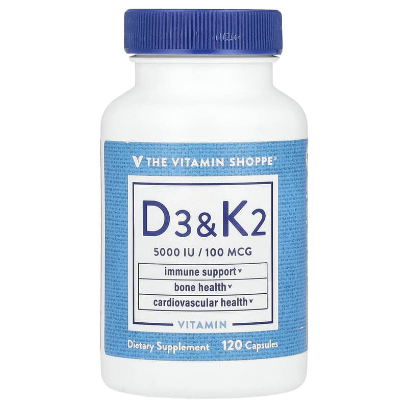 The Vitamin Shoppe, Vitamin D3 & K2, 120 viên 766536042036