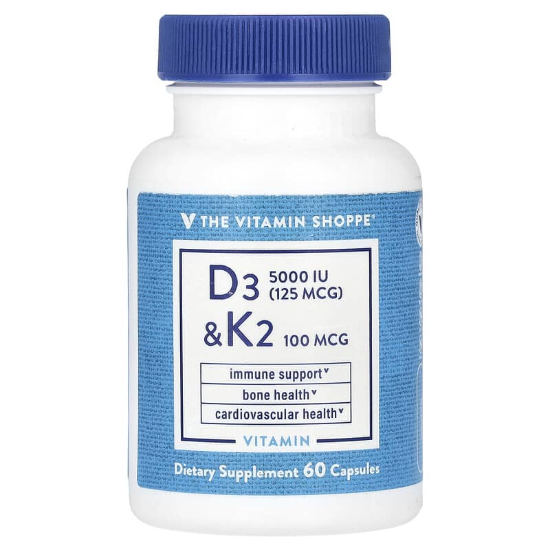 Vitamin D3 và K2 The Vitamin Shoppe 60 viên 10 the vitamin shoppe vitamin d3 k2 60 capsules 139925 766536039777