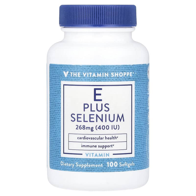 Vitamin E Kết Hợp Selenium 268 mg (400 IU) 100 viên The Vitamin Shoppe 10 the vitamin shoppe vitamin e plus selenium 268 mg 400 iu 100 softgels 143983 766536010288