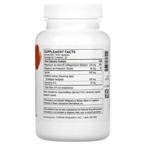 viên nang Thorne Heart Health Complex chứa CoQ10 & Hawthorn hỗ trợ sức khỏe tim mạch 90 viên 3 Thành phần vi chất của Thorne Heart Health Complex with CoQ10 and Hawthorn 90 Capsules 693749713029