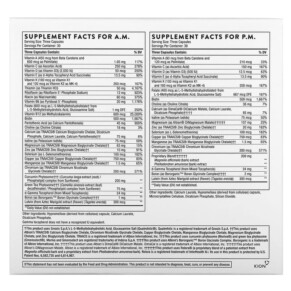 Viên uống vitamin tổng hợp Thorne Multi-Vitamin Elite A.M. & P.M. 2 chai 90 viên/chai từ Thorne 3 Thành phần vi chất của Thorne Multi-Vitamin Elite A.M. & P.M. 2 Bottles 90 Capsules Each 693749006534