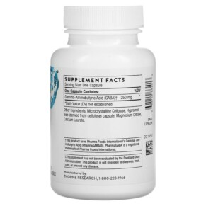 Thành phần vi chất của Thorne PharmaGABA-250 60 Capsules 693749662013