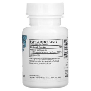 viên nang Thorne Riboflavin 5' Phosphate 60 viên của Thorne 3 Thành phần vi chất của Thorne Riboflavin 5' Phosphate 60 Capsules 693749115021