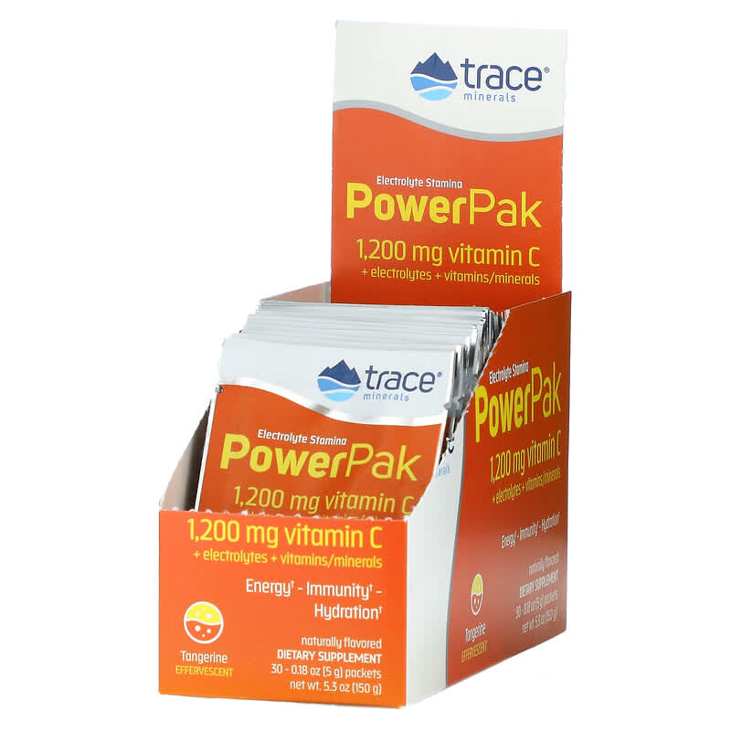 Gói Bổ Sung Điện Giải Trace Minerals Electrolyte Stamina PowerPak Hương Quýt 30 gói 0.18 oz (5 g)/gói 10 trace minerals electrolyte stamina powerpak tangerine 30 packets 0 18 oz 5 g each 81685 878941003493