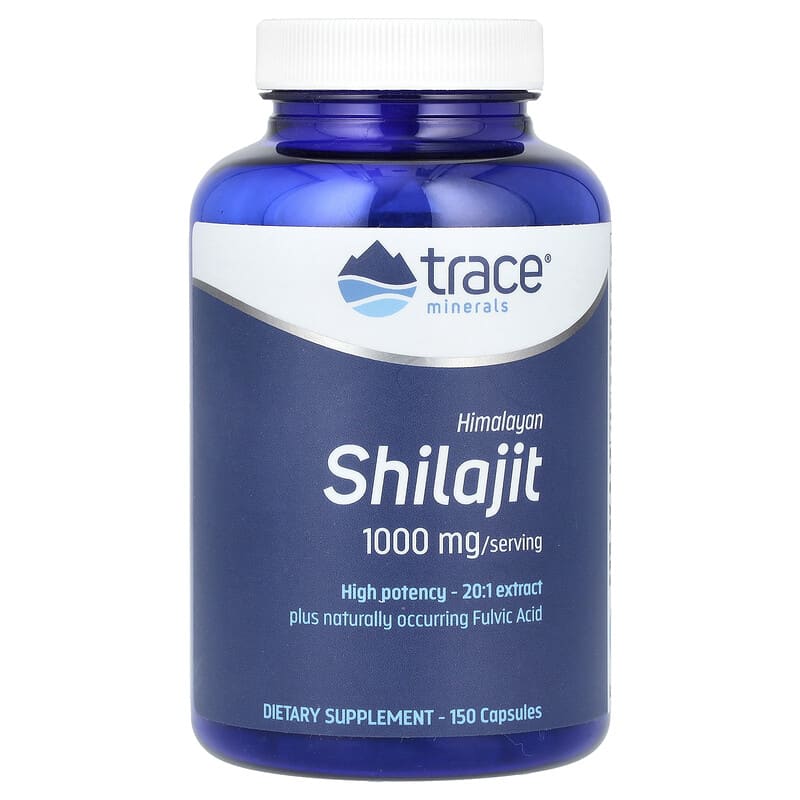 Khoáng chất Trace Minerals, Shilajit Himalaya, Tinh khiết Cao, 1000 mg, 150 viên (500 mg/viên) 10 trace minerals himalayan shilajit high potency 1 000 mg 150 capsules 500 mg per capsule 142027 878941008900