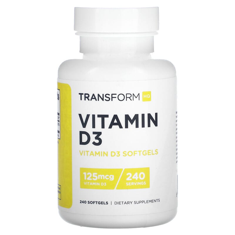 Viên uống Vitamin D3 TransformHQ 125 mcg 240 viên 4 TransformHQ, Vitamin D3, 125 mcg, 240 viên 850040611380