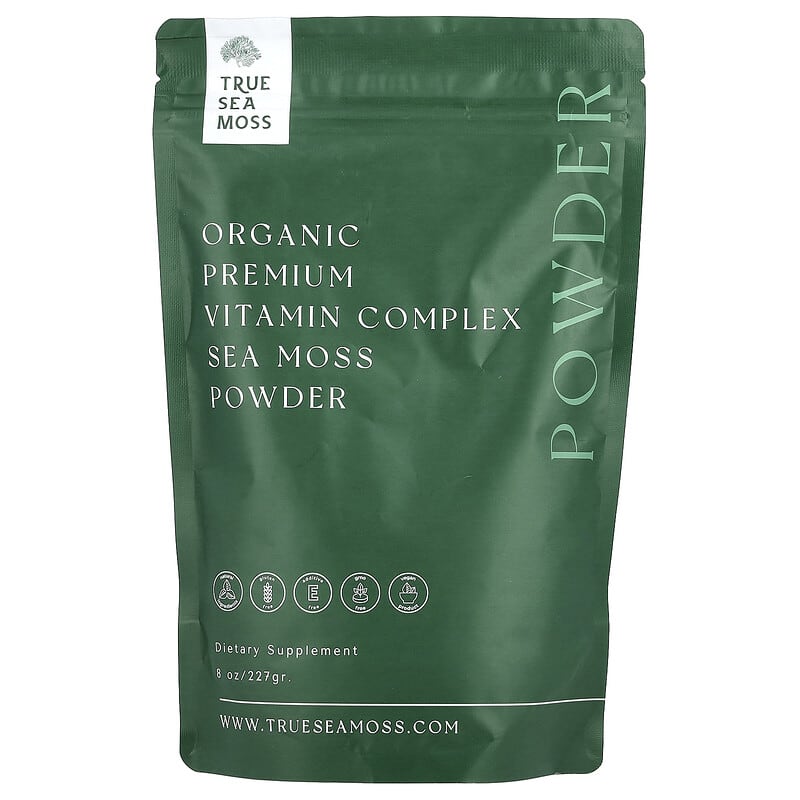 True Sea Moss, Organic Premium Vitamin Complex Sea Moss Powder, 8 oz (227 g) 5065006235158