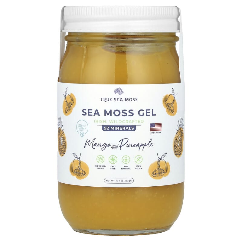 Gel Tảo Biển True Sea Moss, Vị XOài và Dứa, 16 fl oz (453 g) 10 true sea moss sea moss gel mango and pineapple 16 fl oz 453 g 144565 5065006235301