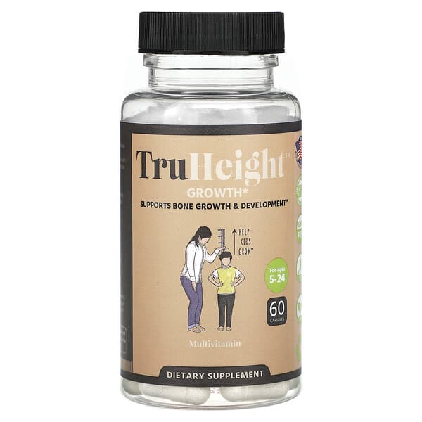 TruHeight Tăng Chiều Cao Multivitamin Dành Cho Trẻ Em 5-24 Tuổi 60 viên 8 truheight height growth multivitamin for ages 5 24 60 capsules 130255 860010475508