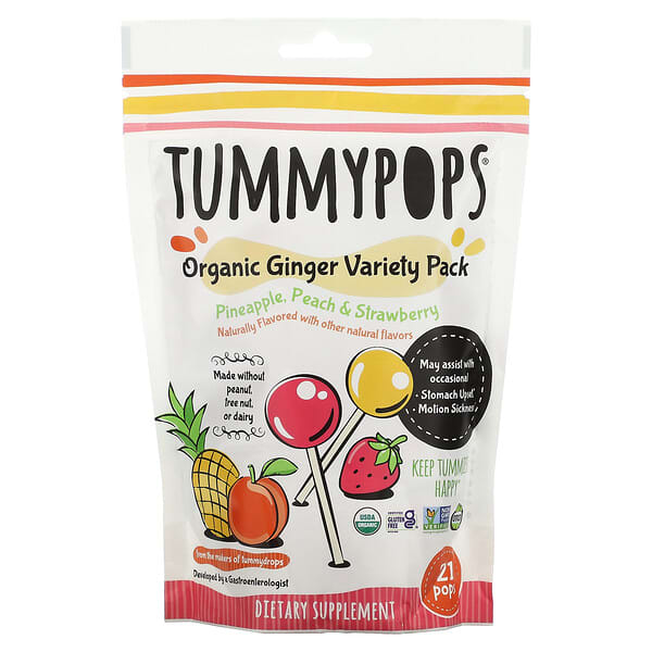 Tummydrops Tummychiếc Organic Ginger Variety Pack 21 chiếc 10 tummydrops tummypops organic ginger variety pack 21 pops 126372 850573003676