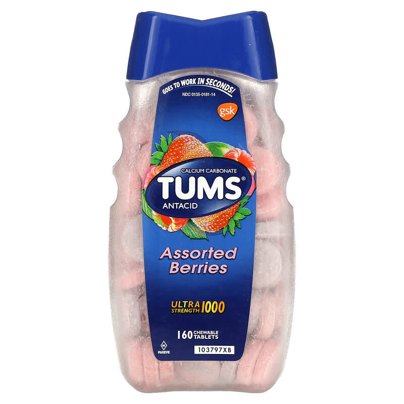 Tums Ultra Strength Thuốc Kháng Axit Hương Trái Cây Đa Dạng 160 viên nhai 8 Tums Ultra Strength Thuốc Kháng Axit Hương Trái Cây Đa Dạng 160 viên nhai