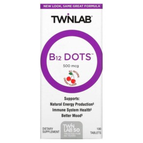 Thực phẩm bổ sung Twinlab B12 Dots Cherry 500 mcg 100 Tablets 027434006088