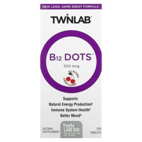 Thực phẩm bổ sung Twinlab B12 Dots Cherry 500 mcg 250 Tablets 027434006095