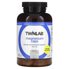 Thực phẩm bổ sung Twinlab Magnesium Caps 420 mg 200 Capsules 027434010238