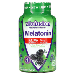 Thực phẩm bổ sung VitaFusion Melatonin Extra Strength Blackberry 2.5 mg 120 Gummies 027917000275