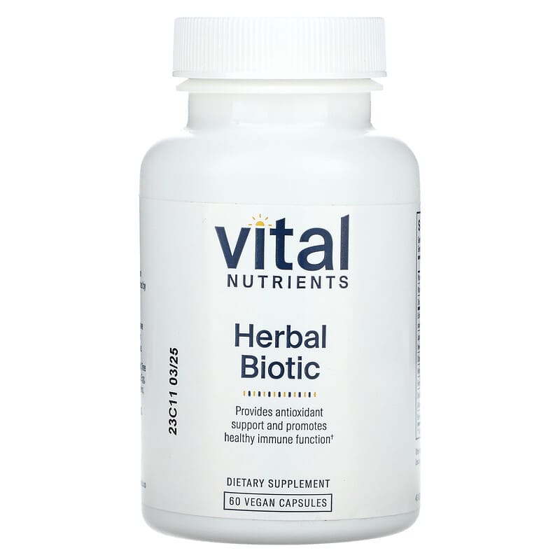 Viên uống hỗ trợ tiêu hóa Herbal Biotic 60 viên Vital Nutrients 10 vital nutrients herbal biotic 60 vegan capsules 136334 693465221112