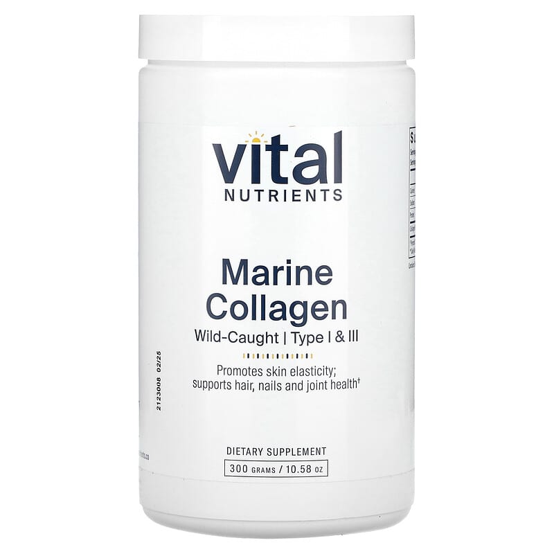 Vital Nutrients, Marine Collagen Wild-Caught, Type I & III, 10,58 oz (300 grams) 693465187111