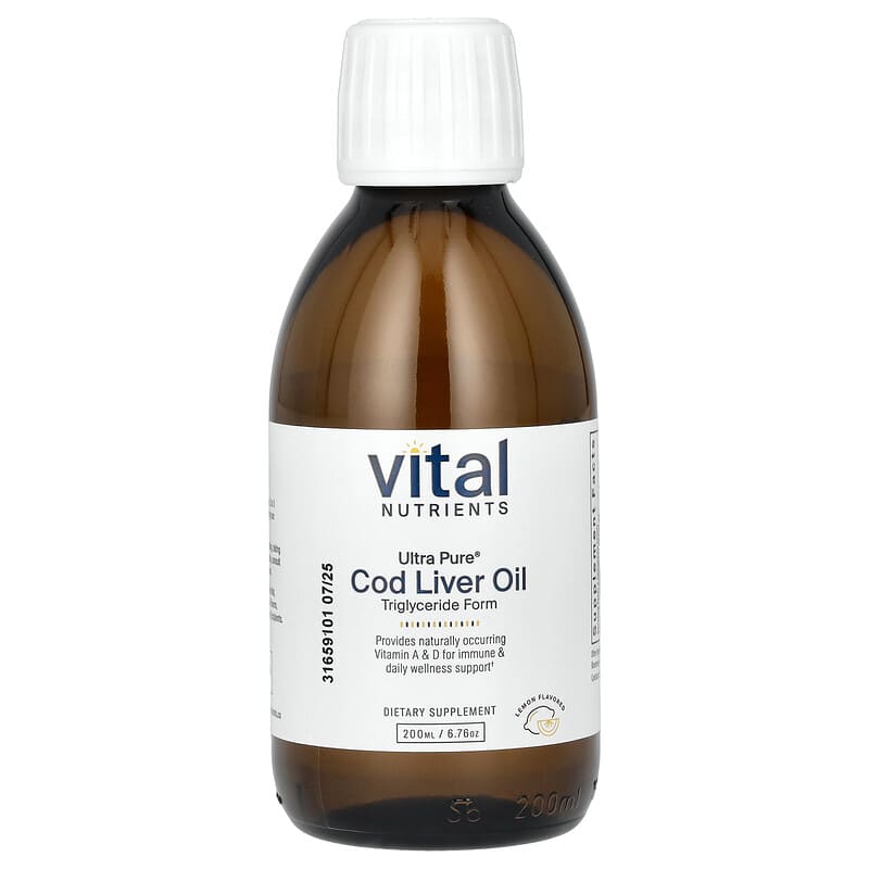 Vital Nutrients, Ultra Pure, Cod Liver Oil, Lemon, 6,76 oz (200 ml) 693465469118
