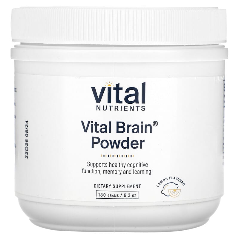 Vital Nutrients, Vital Brain Powder, Lemon, 6,3 oz (180 g) 693465464113