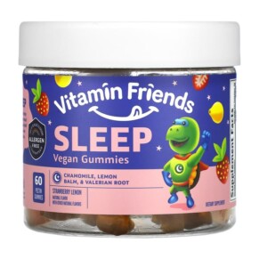 Thực phẩm bổ sung Vitamin Friends Sleep Vegan Gummies Strawberry Lemon 60 Pectin Gummies 852386008510