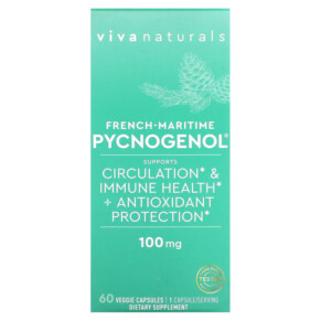 Thực phẩm bổ sung Viva Naturals French-Maritime Pycnogenol 100 mg 60 Veggie Capsules 753940520359