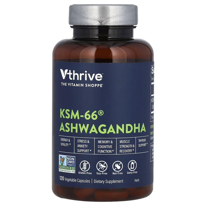 Vthrive, KSM-66 Ashwagandha, 120 viên chay 766536066018