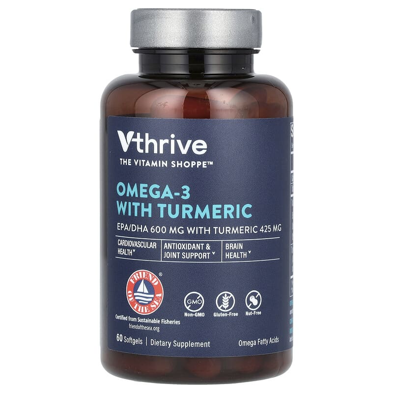 Vthrive, Omega-3 With Turmeric, 60 viên 766536061112