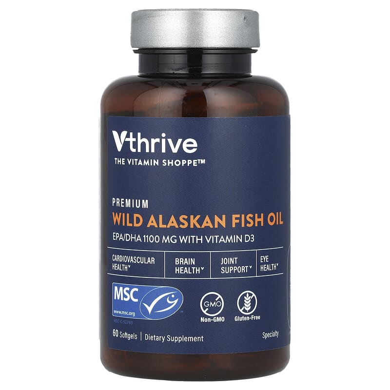 Vthrive, Premium Wild Alaskan Fish Oil, 60 viên 766536037827
