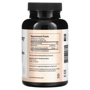 Thành phần vi chất của Wholesome Story Myo & D-Chiro Inositol 120 Vegetarian Capsules 860003257845