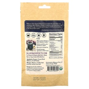 Thành phần vi chất của Wilderness Poets LLC Organic Freeze Dried Elderberry Powder 3.5 oz (99 g) 855434006902