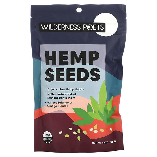 Wilderness Poets Organic Hemp Seeds 8 oz 226 g 891617002477