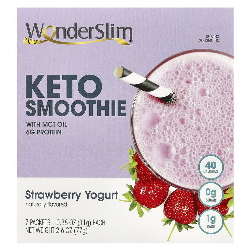 Sinh tố Keto WonderSlim dâu tây sữa chua 7 gói 0,38 oz (11 g) 10 wonderslim keto smoothie strawberry yogurt 7 packets 0 38 oz 11 g each 138939 810053941201