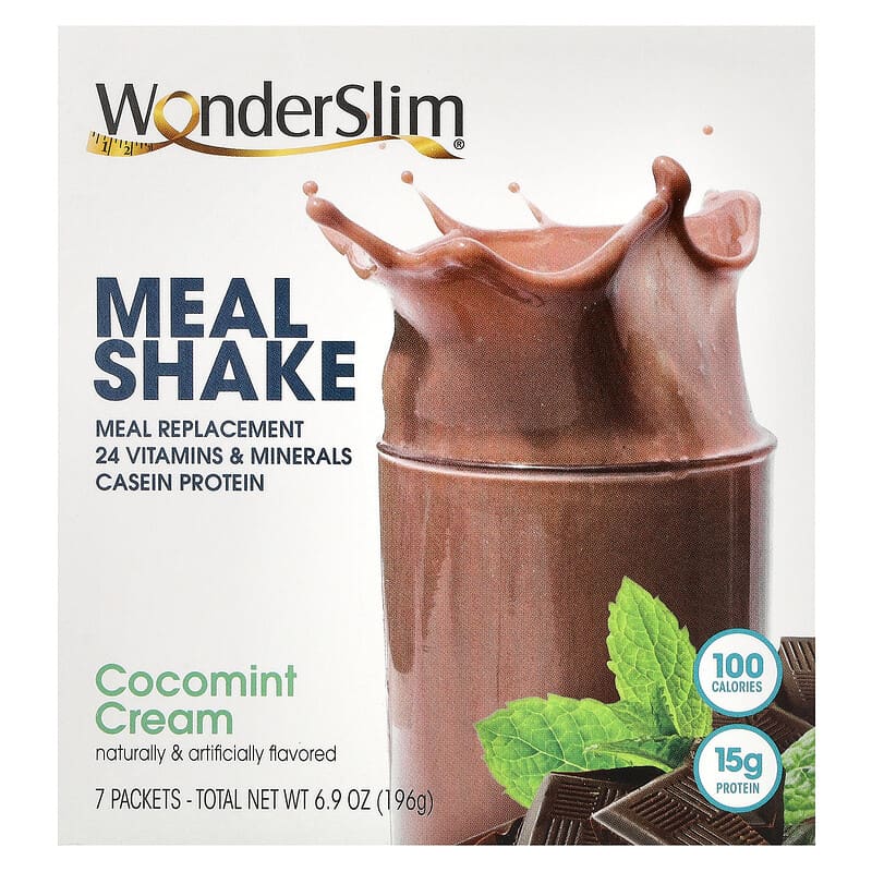 Sữa lắc WonderSlim Cocomint Cream 7 gói 28g 10 wonderslim meal shake cocomint cream 7 packets 28 g each 138900 818609010173