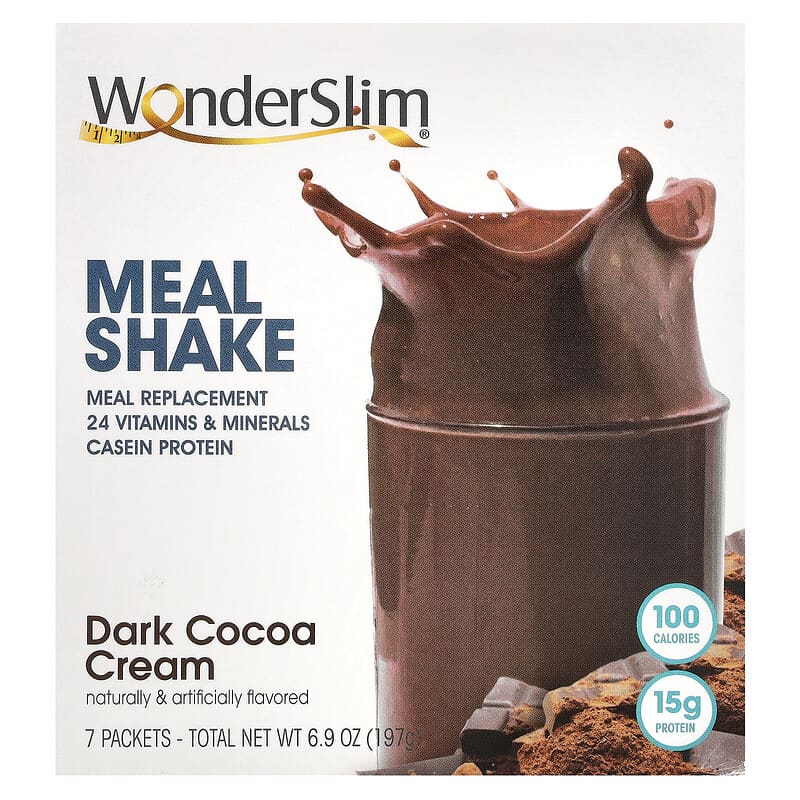 Sữa Lắc WonderSlim, Hương Socola Đen, 7 gói, 28 g 10 wonderslim meal shake dark cocoa cream 7 packets 28 g each 138899 818609010180