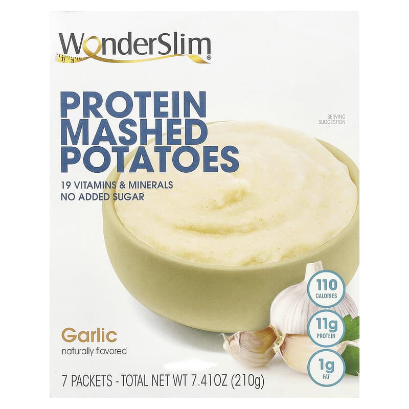 Khoai tây nghiền protein WonderSlim hương tỏi 7 gói 30g 10 wonderslim protein mashed potatoes garlic 7 packets 30 g each 138925 818609017165