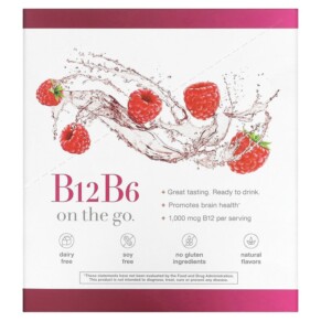 Thực phẩm bổ sung Youtheory B12B6 On The Go Raspberry 12 Packets 1 fl oz (30 ml) Each 850021920289