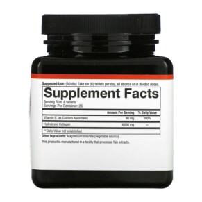 Viên uống Youtheory Collagen 1000mg 160 viên tăng cường sức khỏe & làm đẹp da 3 Thành phần vi chất của Youtheory Collagen 1.000 mg 160 Tablets 853244003074