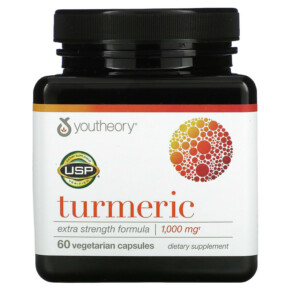 Thực phẩm bổ sung Youtheory Turmeric Extra Strength Formula 500 mg 60 Vegetarian Capsules 850502007140