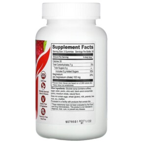 Thành phần vi chất của Yum-Vs Magnesium Citrate Raspberry 900 mg 90 Gummies 810048610761