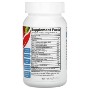 Vitamin tổng hợp cho thanh thiếu niên hương vị mâm xôi Yum-Vs Multi Vitamin 60 viên nhai 3 Thành phần vi chất của Yum-Vs Multi Vitamin for Teens Raspberry 60 Jellies 899105001889