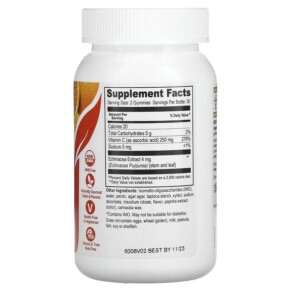 Thành phần vi chất của Yum-Vs Vitamin C Zero Orange 125 mg 60 Gummies 810048610303