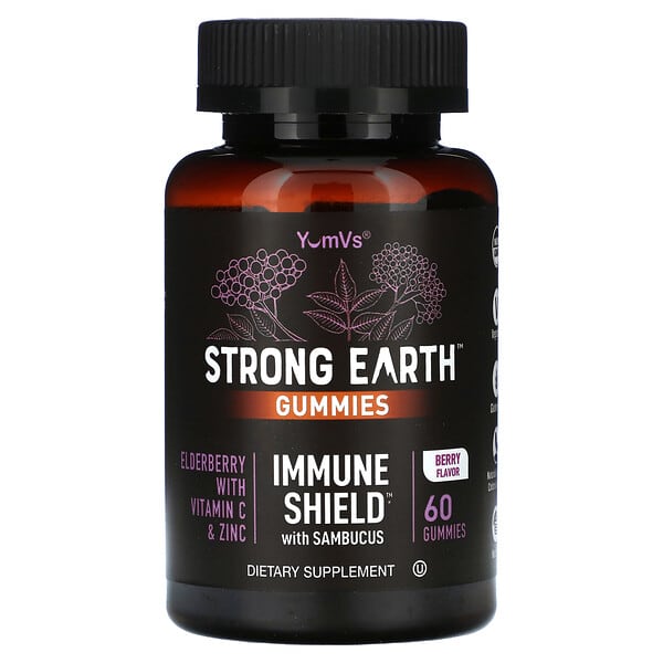 YumVs Strong Earth Gummies Immune Shield with Sambucus Berry 60 viên nhai 810048613243