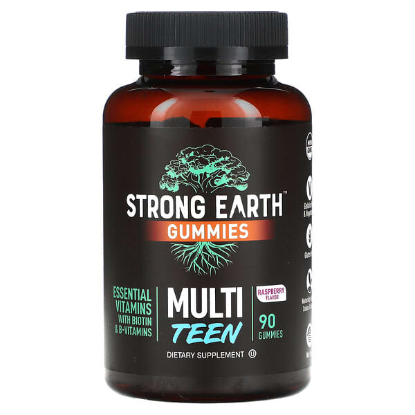 YumVs Strong Earth Gummies Multi Teen Raspberry 90 viên nhai 810048613212