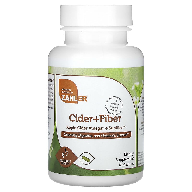 Zahler, Apple Cider Vinegar + Sunfiber, 60 viên 848998082642